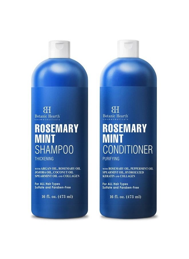 Botanic Hearth Rosemary Mint Shampoo and Conditioner Set, Thickening Formula, Promotes Hair Growth and Scalp Health Sulfate Free & Paraben Free, for Men & Women - 16 fl oz each  - Image 1