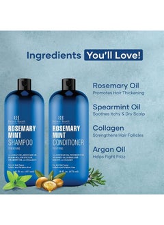 Botanic Hearth Rosemary Mint Shampoo and Conditioner Set, Thickening Formula, Promotes Hair Growth and Scalp Health Sulfate Free & Paraben Free, for Men & Women - 16 fl oz each  - Image 2
