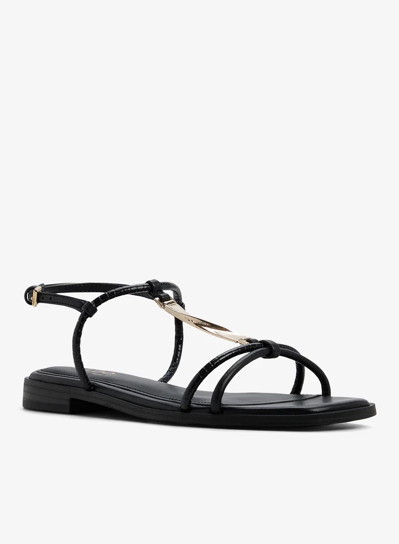 Aldo BLACK Ebaeryn Multi Strap Flat Sandals for Women | Best Price UAE