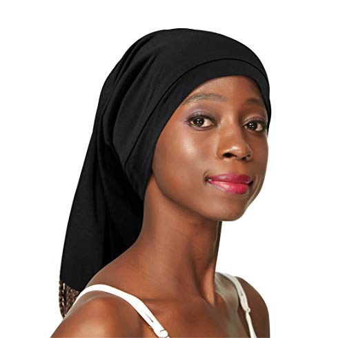 Awefeel Hair Head Buff Hair Wrap Headband Loc Socks for Dreadlocks Black - Image 2