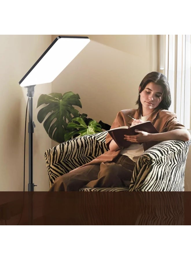 2-Pack LED Studio Light Panel with Adjustable 2.1m Metal Tripod Stand, Strong Clamp & Lavalier Microphone – Ultra Bright 61cm Video & Photography Lighting Kit - Image 3