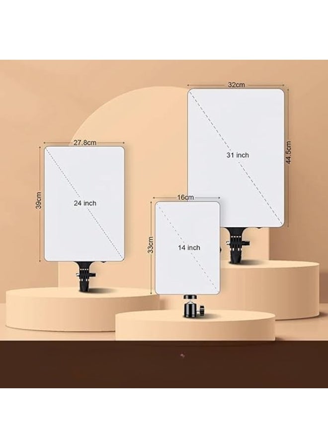 2-Pack LED Studio Light Panel with Adjustable 2.1m Metal Tripod Stand, Strong Clamp & Lavalier Microphone – Ultra Bright 61cm Video & Photography Lighting Kit - Image 5