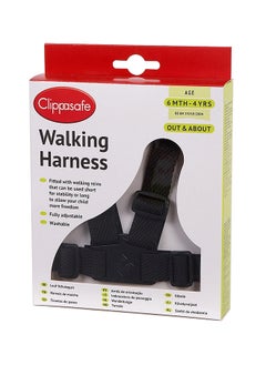Clippasafe Adjustable Walking Harness And Reins - Black 