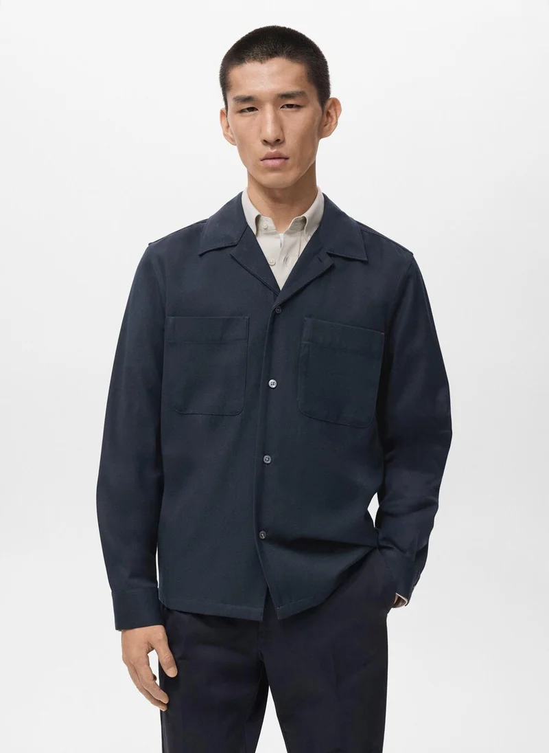 Mango Man Regular-fit overshirt with pocket