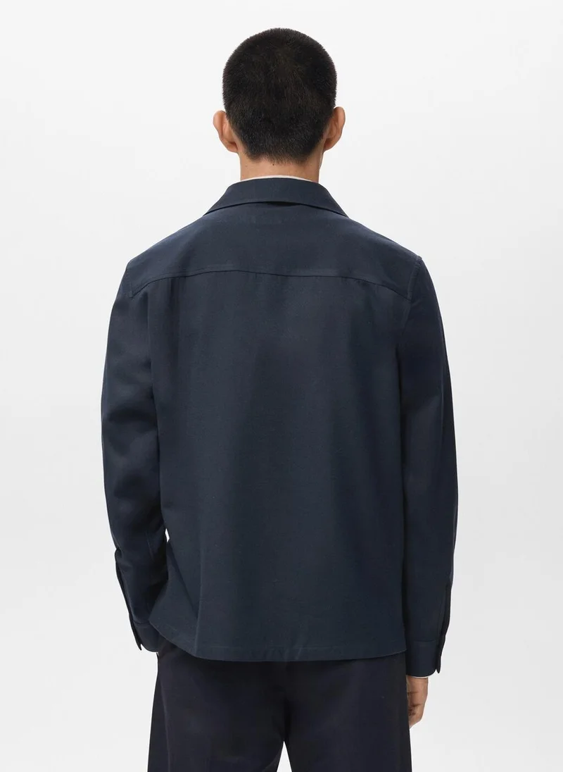 Mango Man Regular-fit overshirt with pocket