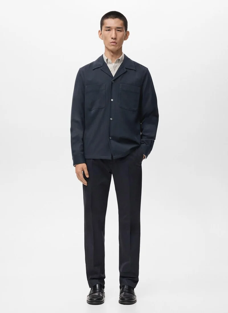 Mango Man  Regular-fit overshirt with pocket for Men | Best Price UAE
