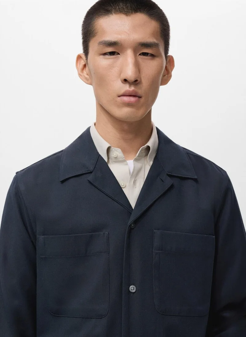 Mango Man  Regular-fit overshirt with pocket for Men | Best Price UAE