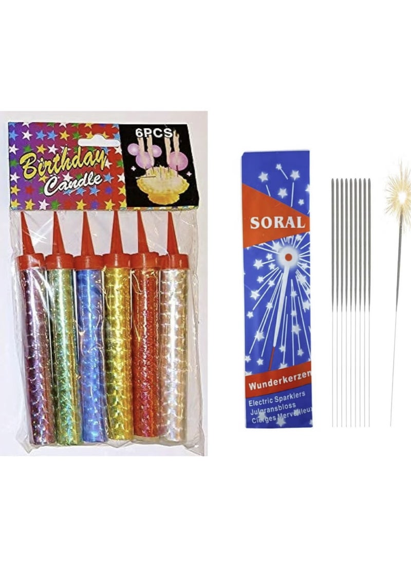 Set Of 6 Spark Candles And 10 Night Stars Sparks - Image 1