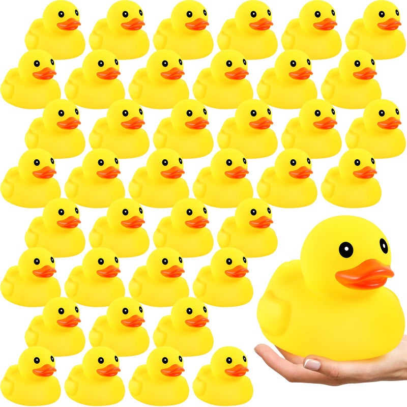 Deekin 10 Pcs Large Yellow Rubber Ducks Bulk Large Duck Squeak Rubber Bathtub Floating Bath for Birthday Party Decoration Gift Swimming Pool 5 Inch - Image 3