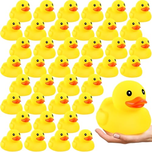 Deekin 10 Pcs Large Yellow Rubber Ducks Bulk Large Duck Squeak Rubber Bathtub Floating Bath for Birthday Party Decoration Gift Swimming Pool 5 Inch - Image 1