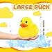 Deekin 10 Pcs Large Yellow Rubber Ducks Bulk Large Duck Squeak Rubber Bathtub Floating Bath for Birthday Party Decoration Gift Swimming Pool 5 Inch - Image 4