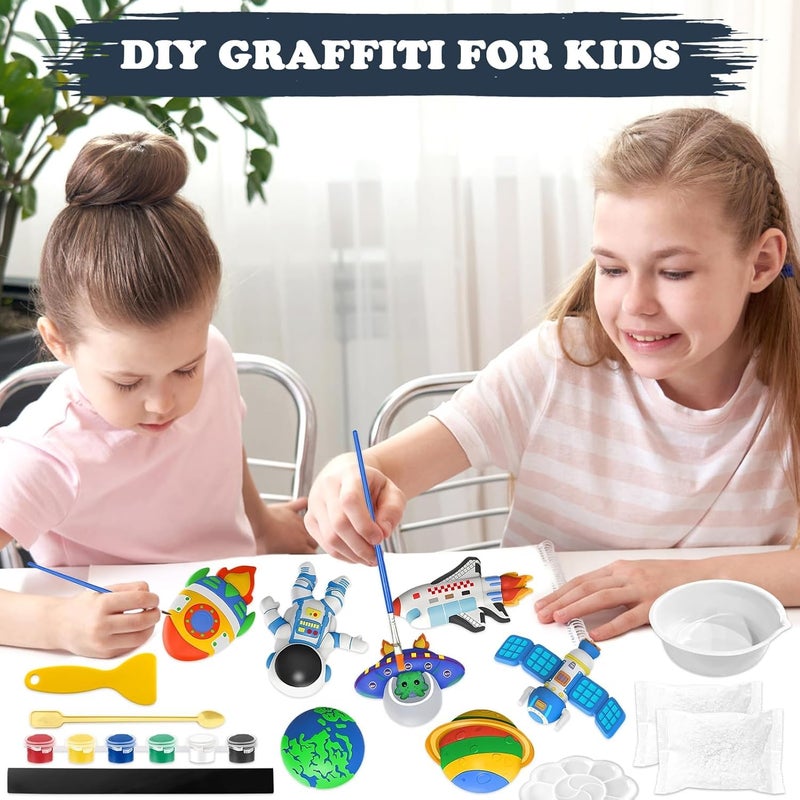 Storio Toys DIY Mould & Paint Craft Kit - Astronauts Space Kids DIY Craft for 5 Years Plaster Figurine Set with Pigments Palette & Mold Painting Art & Craft Set -Gift Toys for 3 to 8 ysMulticolour - Image 2