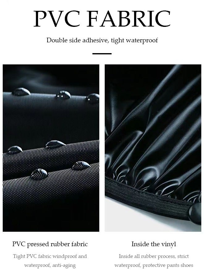 DUNISO Waterproof shoe cover, PVC anti slip rain boots, high top rainproof shoe cover，with straps and reflective strips, anti fouling and wear resistant, black (XL, sizes 43 to 45) - Image 4