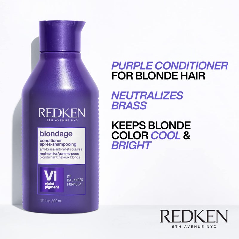 Redken Blondage Purple Conditioner For Blonde Hair - Tones & Moisturizes Brassy Hair, Color Depositing - Image 2