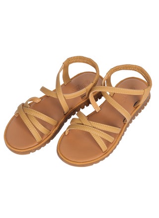 Ladies Flat Sandal Camel/Tan with straps Open Toe, Casual, Soft - pzsku/Z8086877709FB84AAE4C4Z/45/1746533607/6acfb348-f317-4d38-a090-46eda0800ad2
