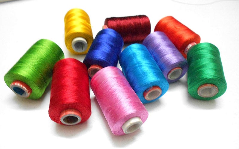 Goelx Silk Thread Shiny and Soft Beading Thread for Jewelry Making Embroidery  10 Popular Colors Included