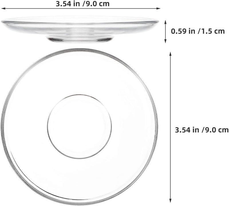 GALPADA 8pcs Glass Tea Saucers Small round Coffee Mug Plates Sturdy Glass Dessert Snack Coasters for Home Kitchen Tableware - Image 2
