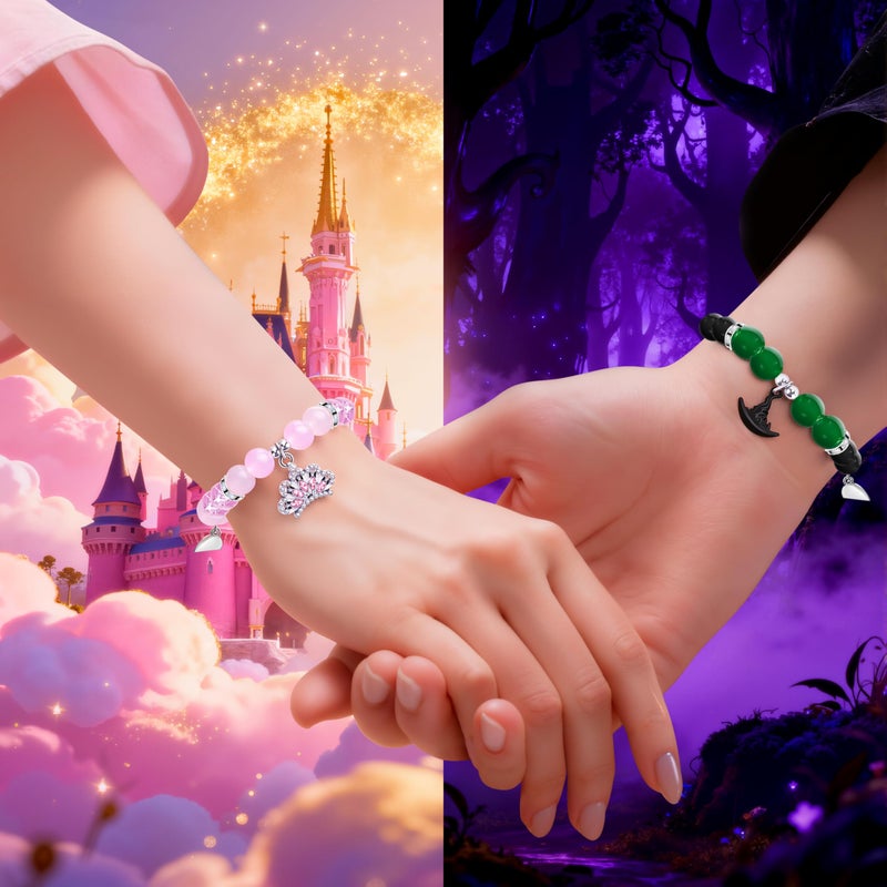 lakayfimily Friendship Bracelet for Women Witch Hat&Crown Heart Matching Bracelet Witch Gifts Fans Party Dress Costume Accessories - Image 5