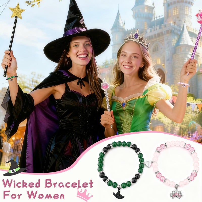 lakayfimily Friendship Bracelet for Women Witch Hat&Crown Heart Matching Bracelet Witch Gifts Fans Party Dress Costume Accessories - Image 3