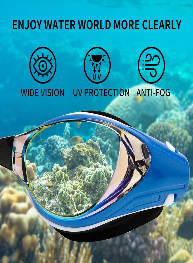 wave Nearsighted Swim Goggles, Shortsighted Optical Swimming Goggles No Leaking Anti Fog UV Protection for Adult Men Women Youth, Blue, -8 - Image 5