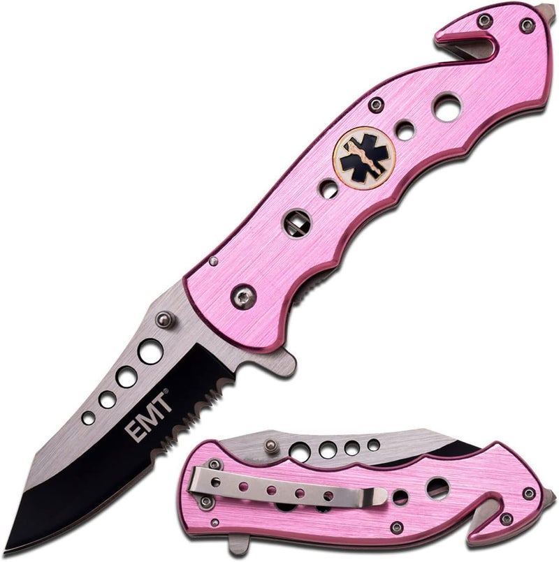 Tac-Force TAC Force TF-498 Series Spring Assist Folding Knife, Half-Serrated Blade, 4.5-Inch Closed - Image 1
