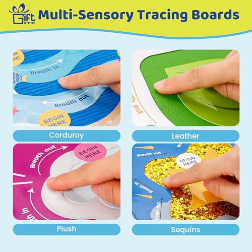 GiftAmaz MultiSensory Mindful Maze Boards Textured Sensory Calming Toys for Kid Finger Path Breathing Board Calming Corner Items Social Emotional Learning Mindful Sensory Cardboard Box for Kid 3 - Image 5