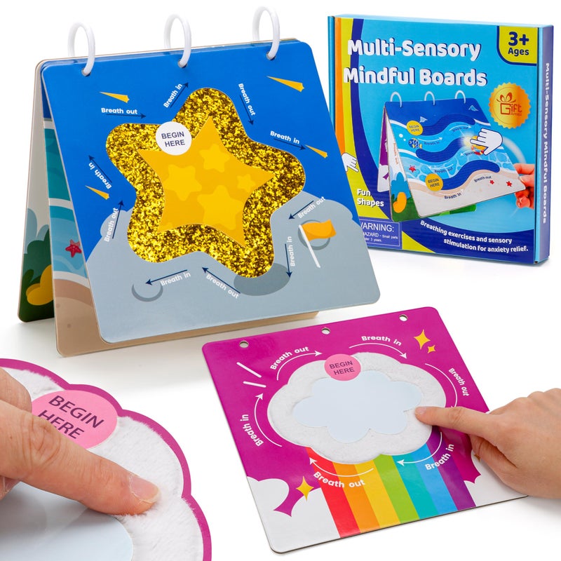 GiftAmaz MultiSensory Mindful Maze Boards Textured Sensory Calming Toys for Kid Finger Path Breathing Board Calming Corner Items Social Emotional Learning Mindful Sensory Cardboard Box for Kid 3 - Image 3