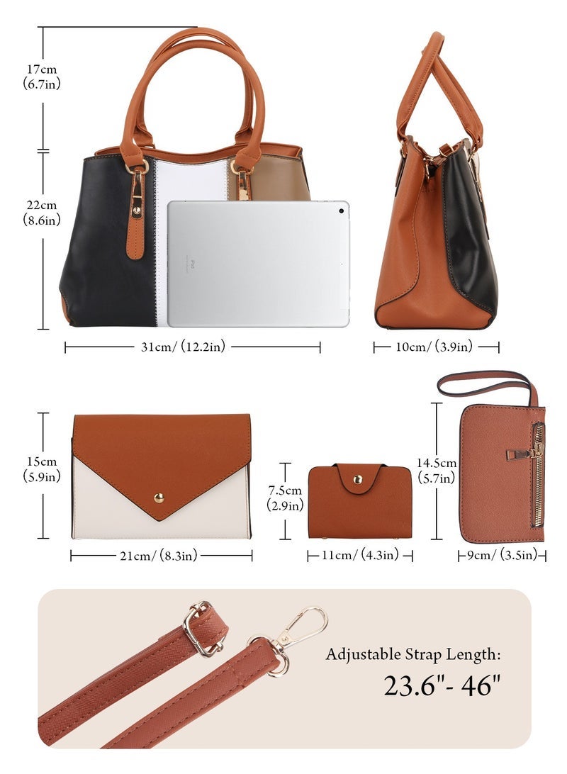 URbazaar 3PCS Women Fashion Handbags Purses Wallet Tote Shoulder Bags Casual Crossbody Bags, Satchel Purse Set 3pcs - Image 4