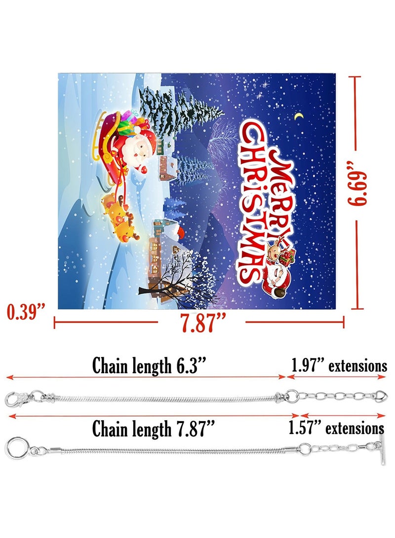 سيوسي سوار تقويم الأعياد للبنات يحتوي على 24 يومًا، مجموعة سوارات تقويم الأعياد لصنع المجوهرات بنفسك، هدية مناسبة للنساء والفتيات والأطفال والمراهقين - Image 2