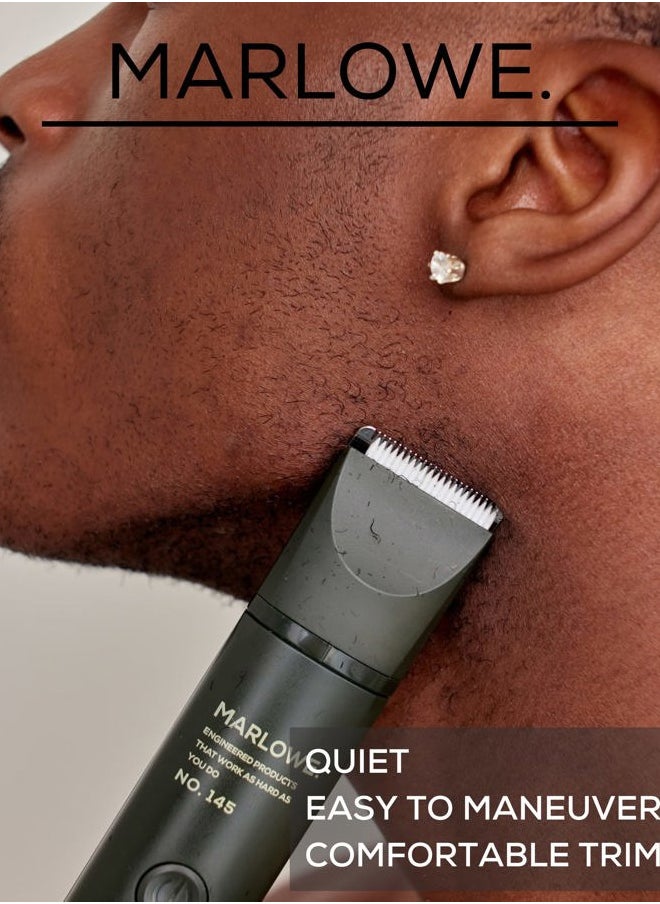 MARLOWE. M BLEND No. 145 Body Hair Trimmer for Men, Forest Black, Lightweight Waterproof Personal Groomer, Ceramic Blades, Adjustable Comb Lengths & Rechargeable Battery for Head to Toe Male Grooming  - Image 3
