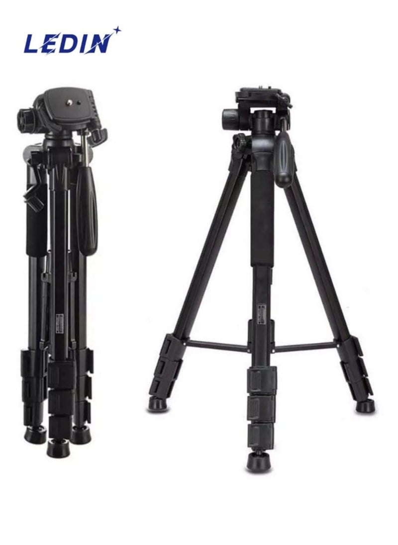 LEDIN Lightweight Aluminium Tripod Stand Professional Aluminium Tripod for DSLR Camera Video & Photo Tripod stand 360-degree rotation with up-down technology (KP-2234)  - Image 1