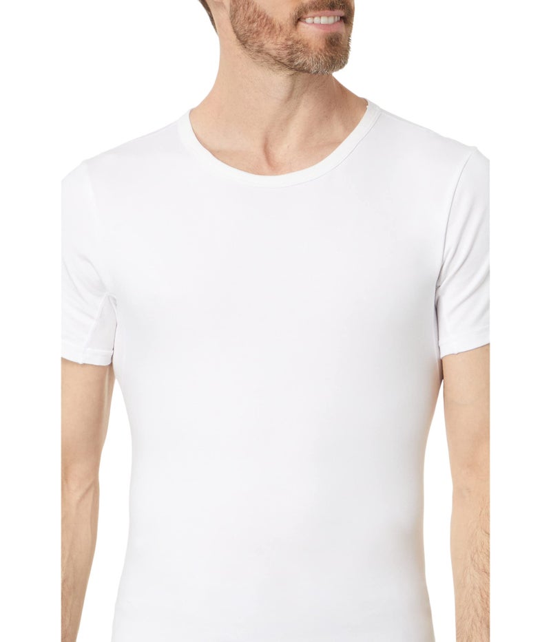 SPANX تي شيرت سكولبت من قطن سبانكس للرجال - أبيض ساطع - كبير - Image 4
