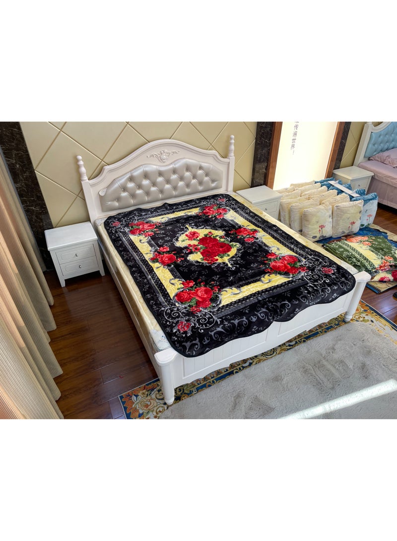 STARGOLD 160x220cm Weighted Comfort Blanket Heavy 1 Ply Winter Throw Blanket for Single Bed, Embossed Wool Feel Bedding, SG-BL904