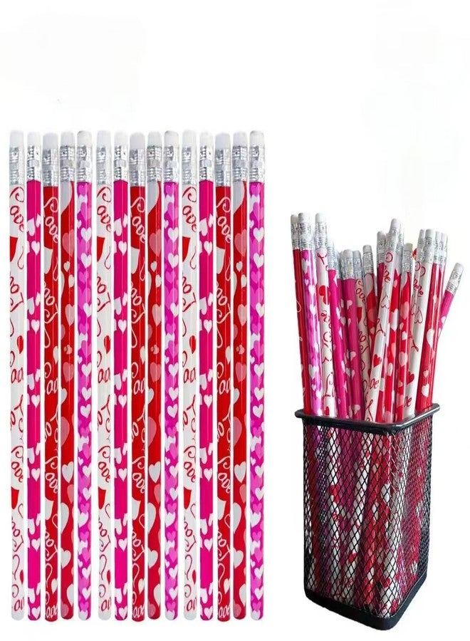 JXITON 48pcs Valentine's Day Pencils Heart Wooden Pencils with Erasers for Valentine Gift Party Supply - Image 1