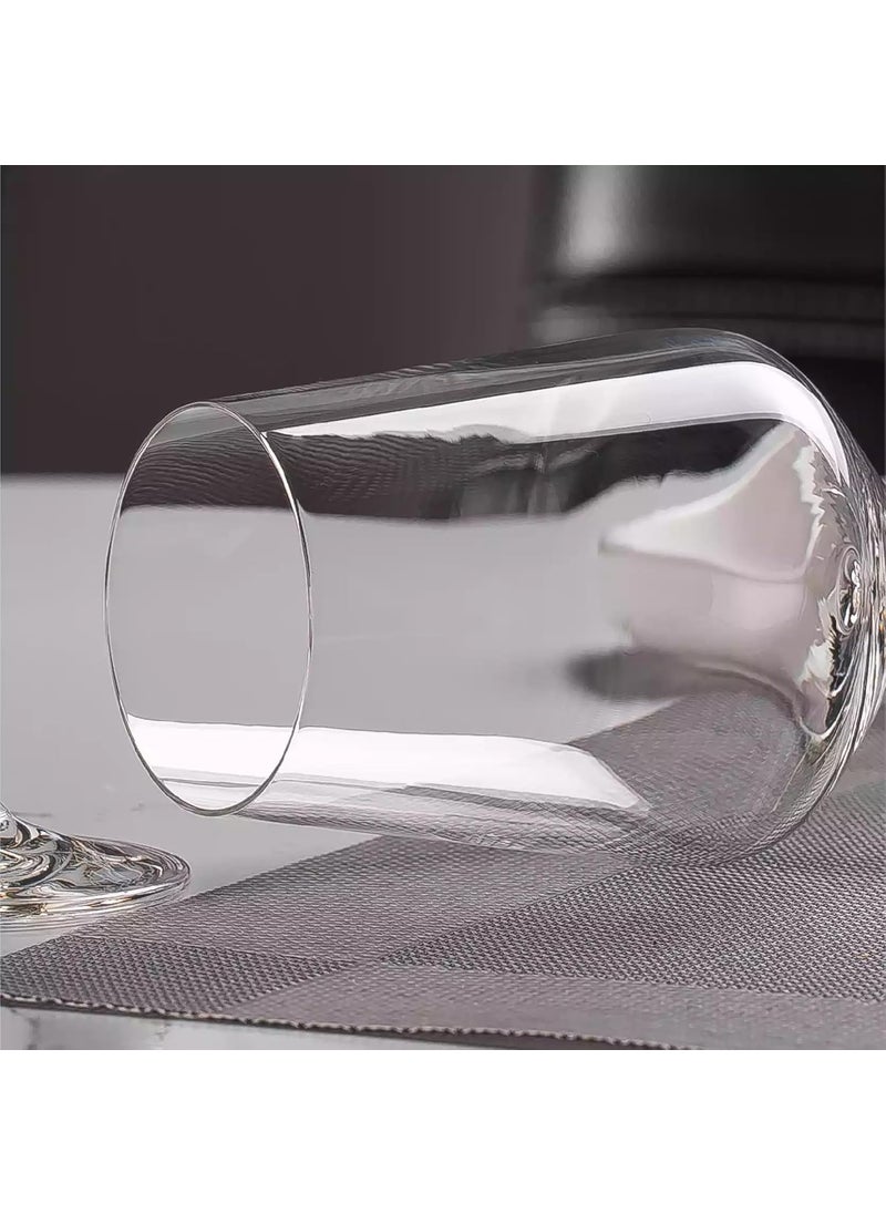 smart serve Crystal Stemmed Wine Glass Lead Free 450 ml Set of 6 Ideal for White or Red Wine Glass with Flat Bottom Crystal Wine GlassIdeal for FullBodied Wine Gifts for Wedding Housewarming Anniversary  - Image 3