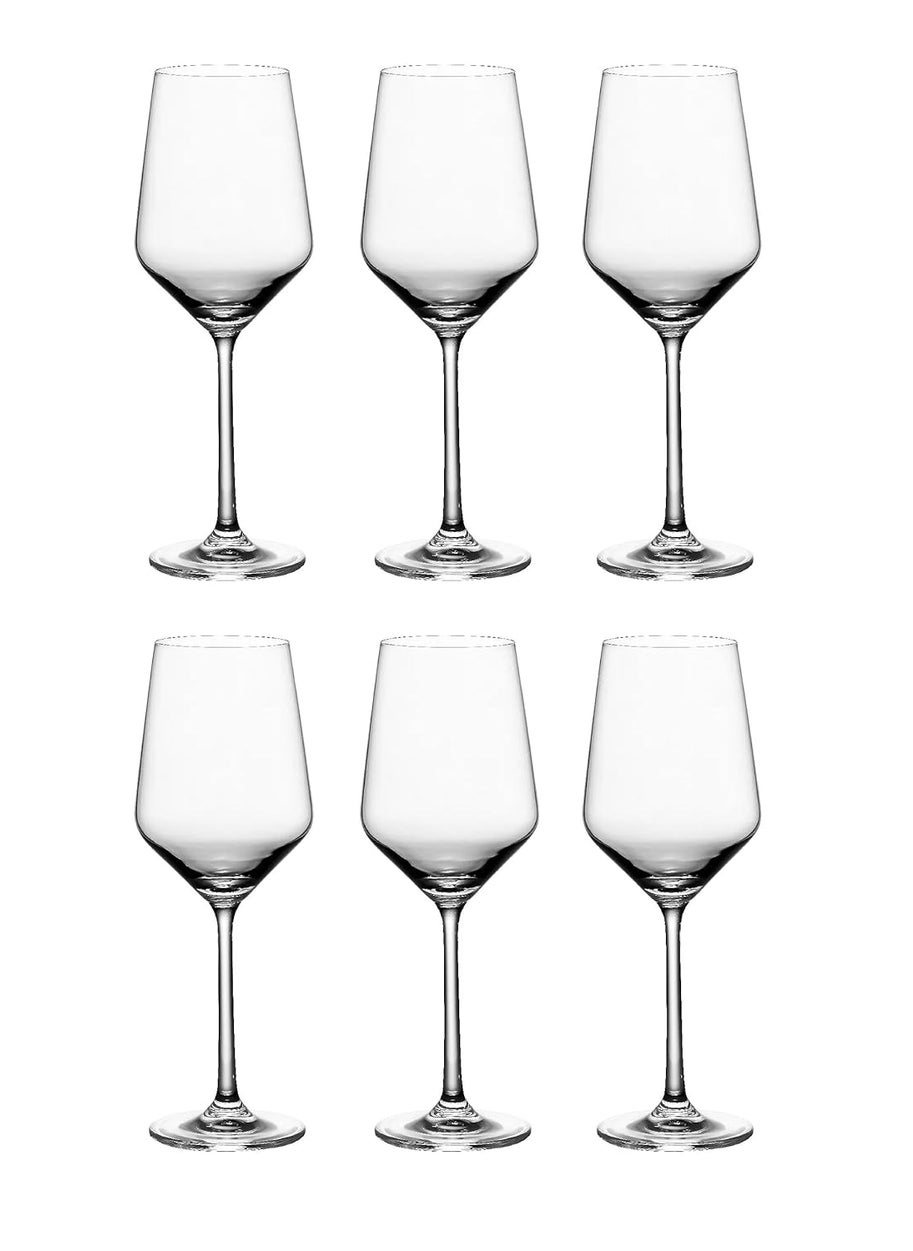 smart serve Crystal Stemmed Wine Glass Lead Free 450 ml Set of 6 Ideal for White or Red Wine Glass with Flat Bottom Crystal Wine GlassIdeal for FullBodied Wine Gifts for Wedding Housewarming Anniversary  - Image 4