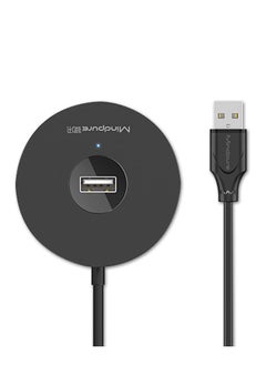 SYOSI USB 2.0 hub, Portable 4-Port Adapter, Suitable for Printers, USB Splitter with a USB C to USB Adapter, Use with Card Readers, U disks (Black)  - Image 2
