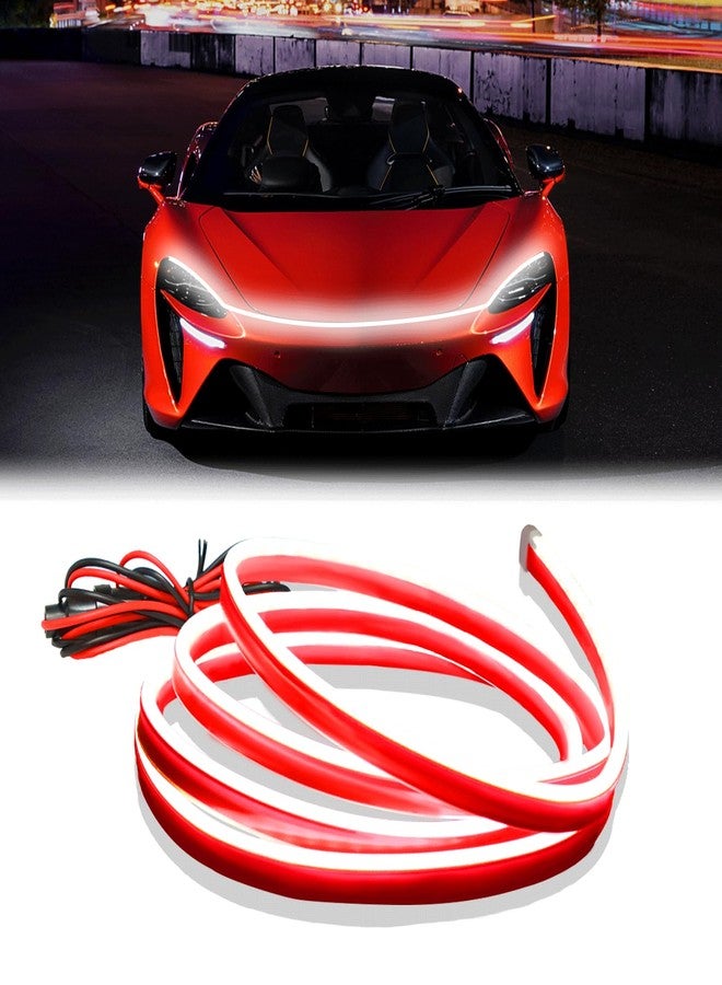 DIBMS 71-inch High-Brightness Car Hood Gap LED Light Strip - Daytime Running Lights Universal Auto Exterior Decor Accessories (White) - Image 1