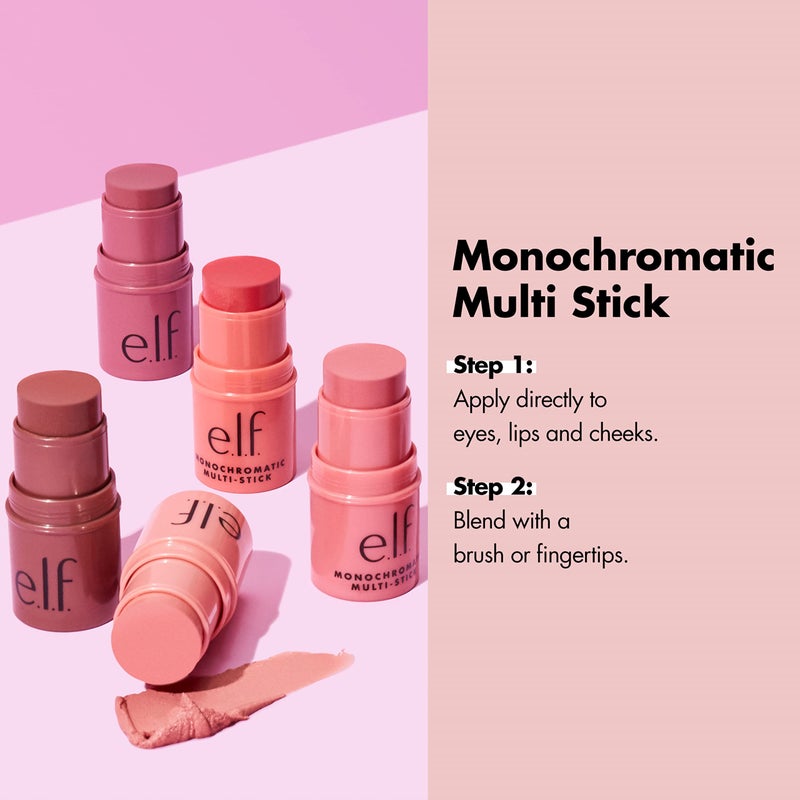 elf e.l.f. Monochromatic Multi Stick, Luxuriously Creamy & Blendable Color, For Eyes, Lips & Cheeks, Glowing Mango, 0.17 Oz - Image 4