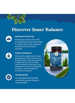 Natures Craft Herbal Adaptogen Mood Support Supplement - Calming Adaptogens Supplement for Stress & Cortisol Management with Ashwagandha Rhodiola Rosea & Maca Root - Vegan Non GMO & Daytime Friendly - 60ct  - Image 2