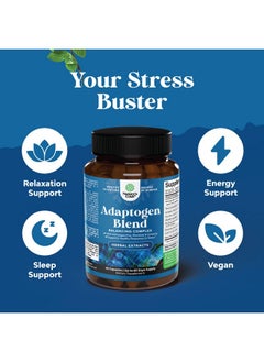 Natures Craft Herbal Adaptogen Mood Support Supplement - Calming Adaptogens Supplement for Stress & Cortisol Management with Ashwagandha Rhodiola Rosea & Maca Root - Vegan Non GMO & Daytime Friendly - 60ct  - Image 4