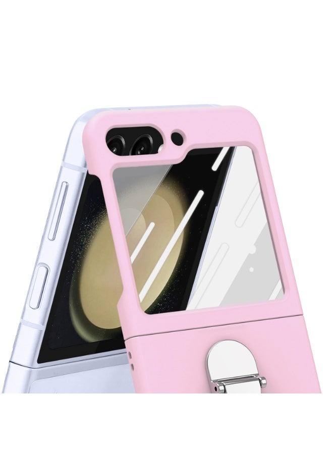 general Compatible with Galaxy Z Flip 7 2025 Case with Ring, with Electroplated Three-axis Ring Stand  Screen Protector, Slim Skin-feeling PC Protective Case for Z Flip7 - Image 5