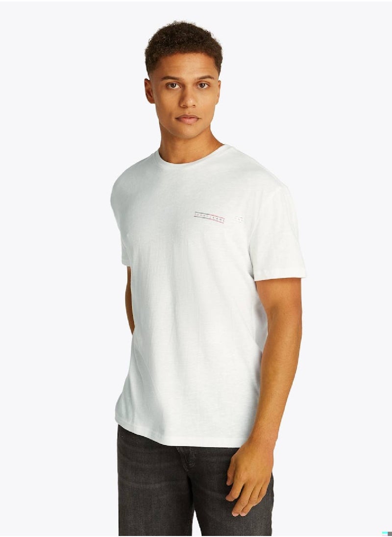 TOMMY JEANS - Men's Regular Fit T-Shirt - Cotton, White - Image 1