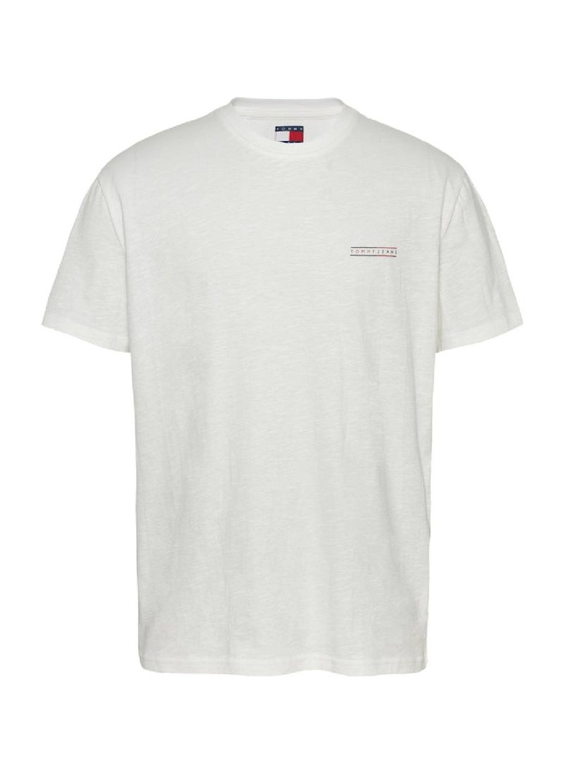 TOMMY JEANS - Men's Regular Fit T-Shirt - Cotton, White - Image 1