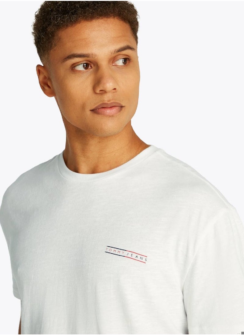 TOMMY JEANS - Men's Regular Fit T-Shirt - Cotton, White - Image 1