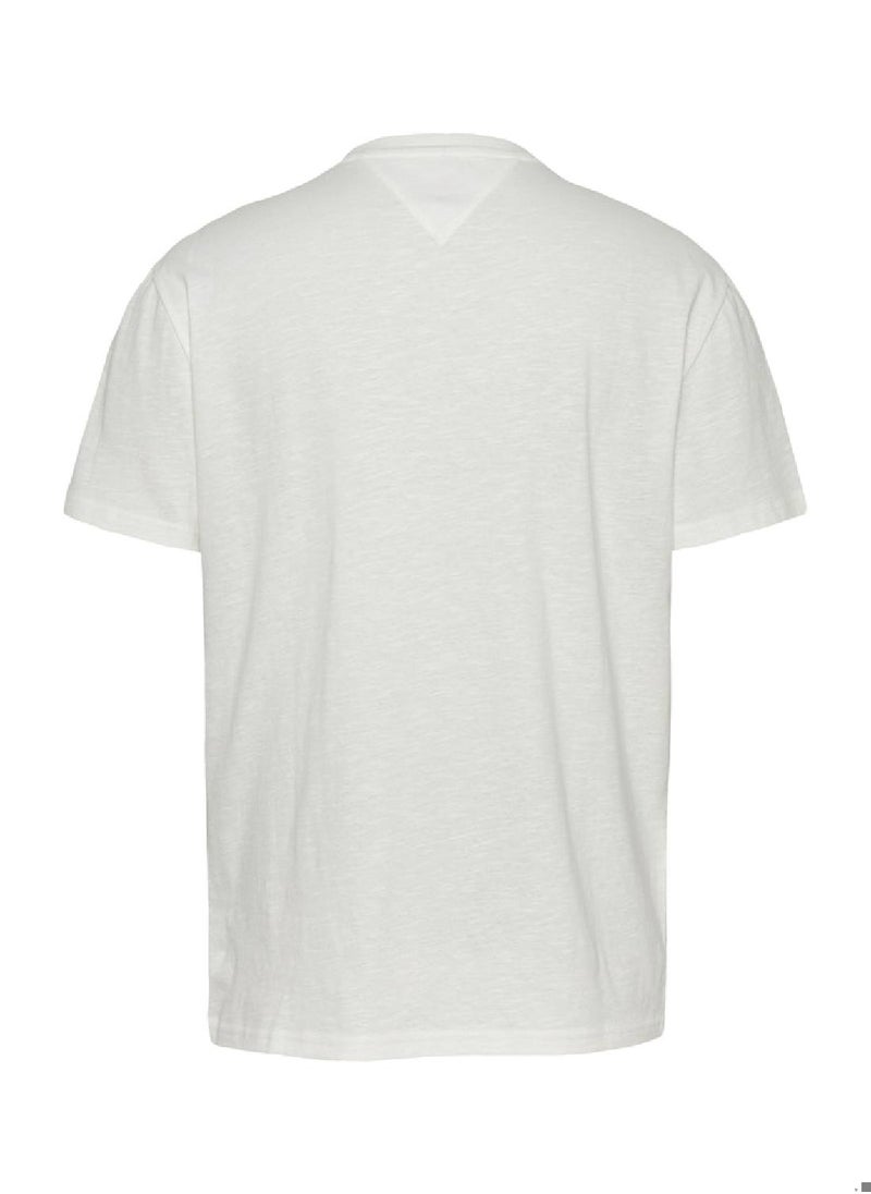 TOMMY JEANS - Men's Regular Fit T-Shirt - Cotton, White - Image 1
