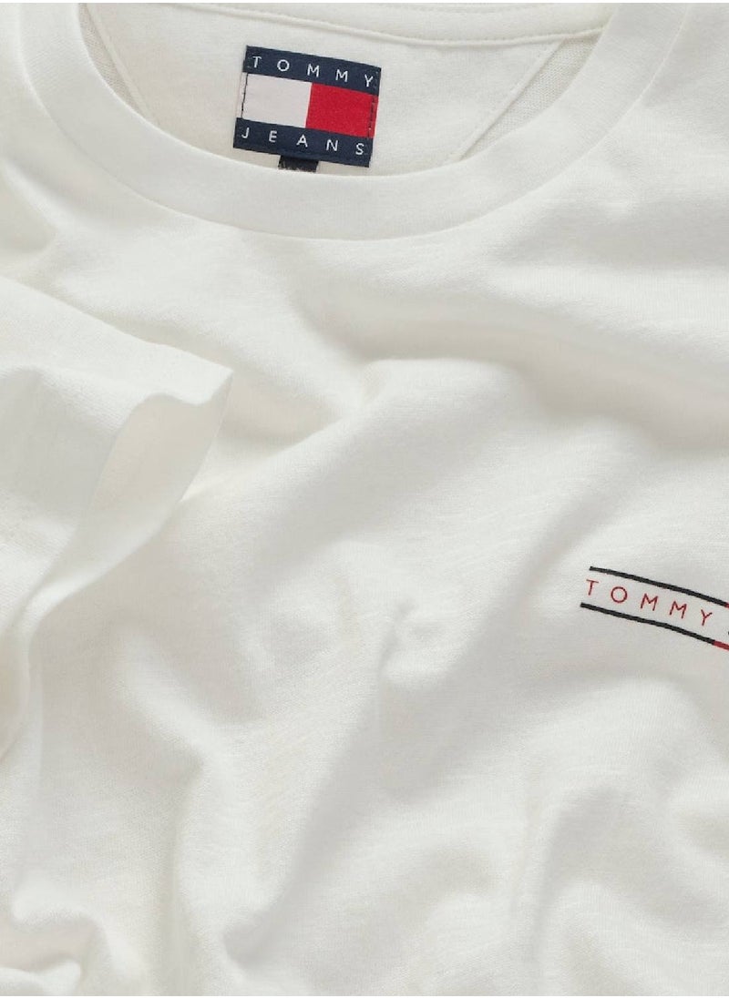 TOMMY JEANS - Men's Regular Fit T-Shirt - Cotton, White - Image 1