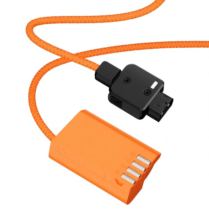 Dmw-Blk22 Dummy Battery: Orange 8.4V/3A Stable Power Supply Coupler - D-Tap Adapter for Panasonic Lumix Long Video Recording Live Streaming - Image 2