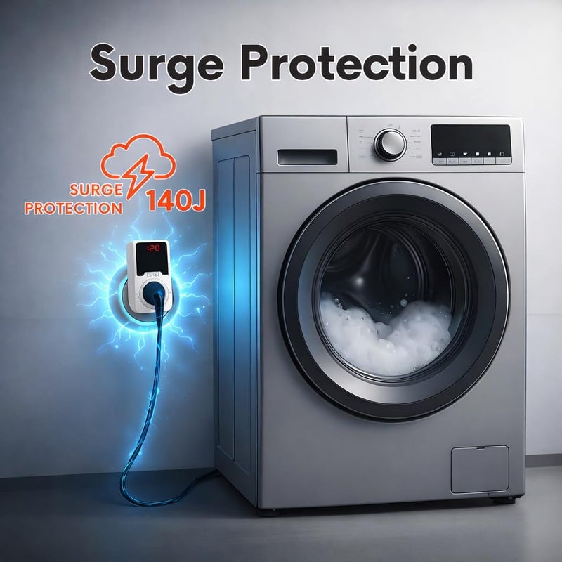 BXST 140J Surge Protector Surge Protector Plug Outlet Surge Protector for Refrigerator/Air Conditioner/Refrigerator Home/Office/Travel Portable - Image 4
