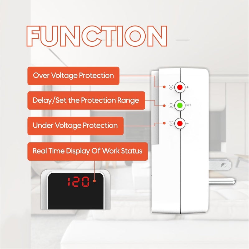 BXST 140J Surge Protector Surge Protector Plug Outlet Surge Protector for Refrigerator/Air Conditioner/Refrigerator Home/Office/Travel Portable - Image 3